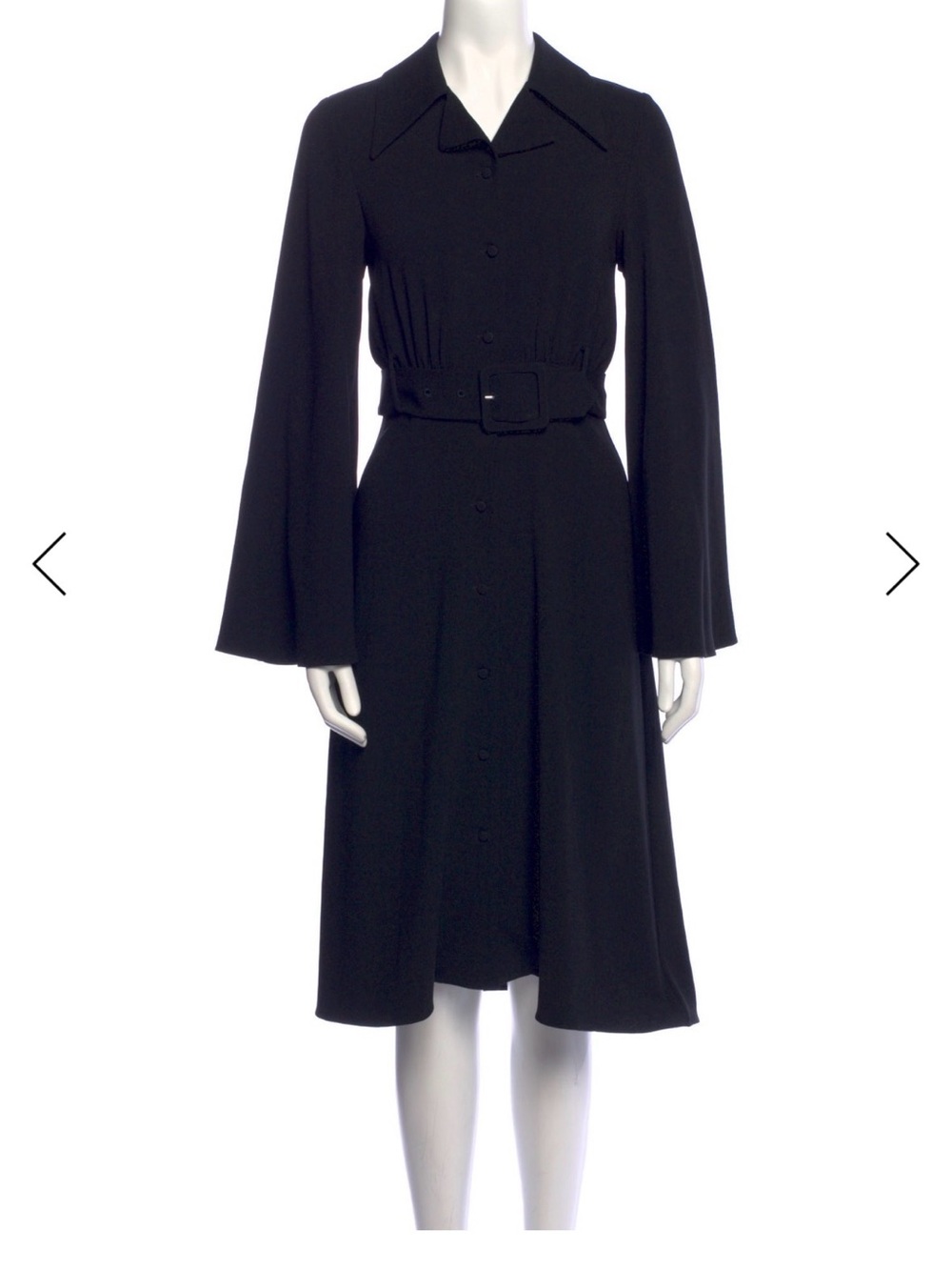 Elegant Black Midi Shirt Dress with Belt